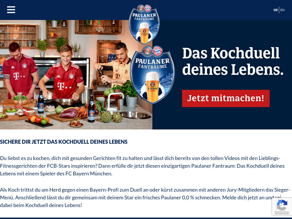 2 Plätze beim Kochduell mit einem FC Bayern Spieler zu gewinnen