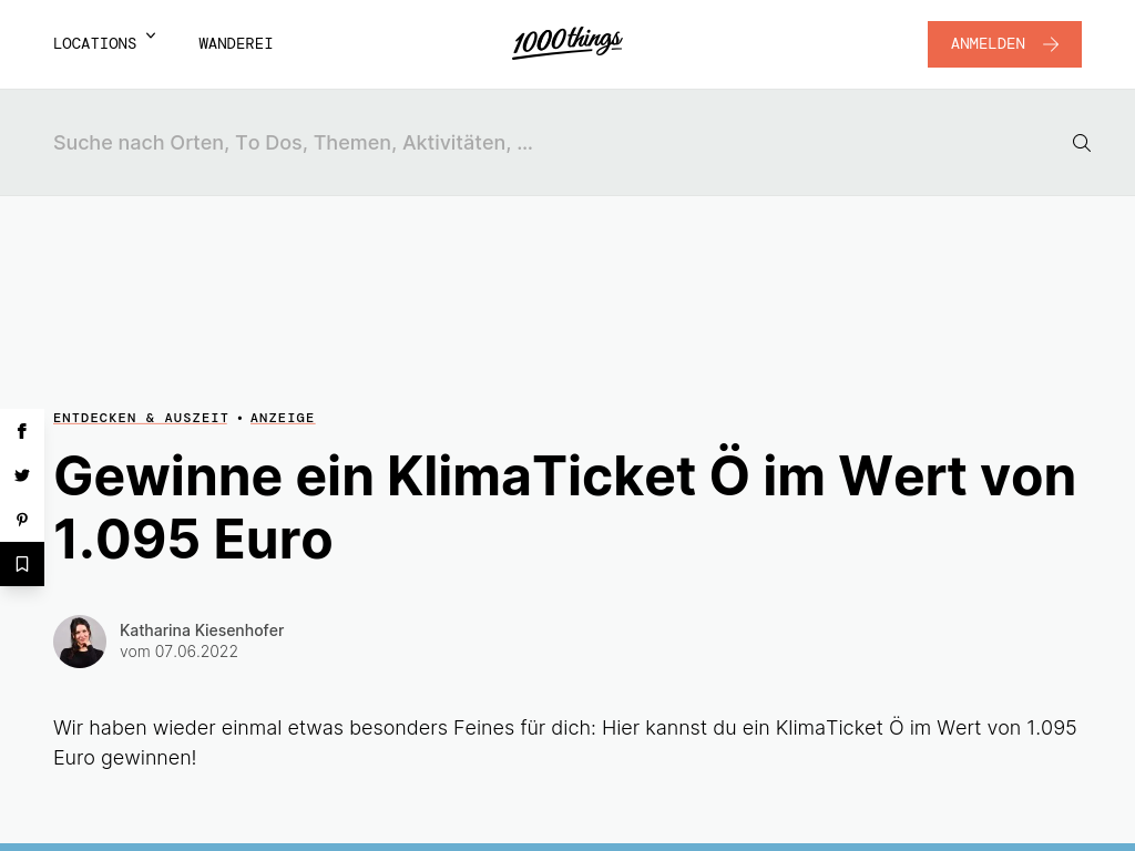 KlimaTicket Österreich im Wert von 1.095 Euro