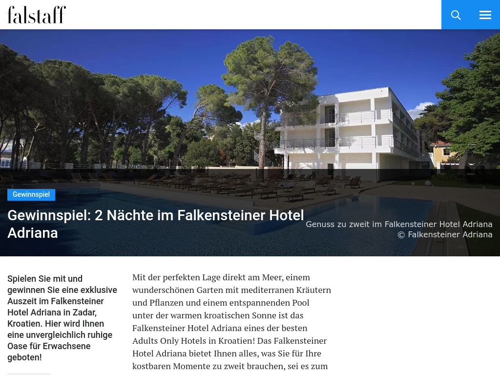 2 Nächte im Falkensteiner Hotel Adriana