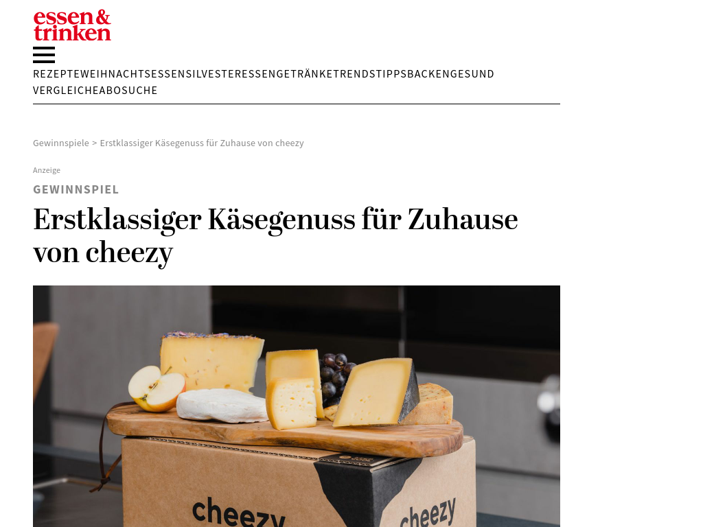 5 x 100 Euro Gutschein für feinste Käsespezialitäten 