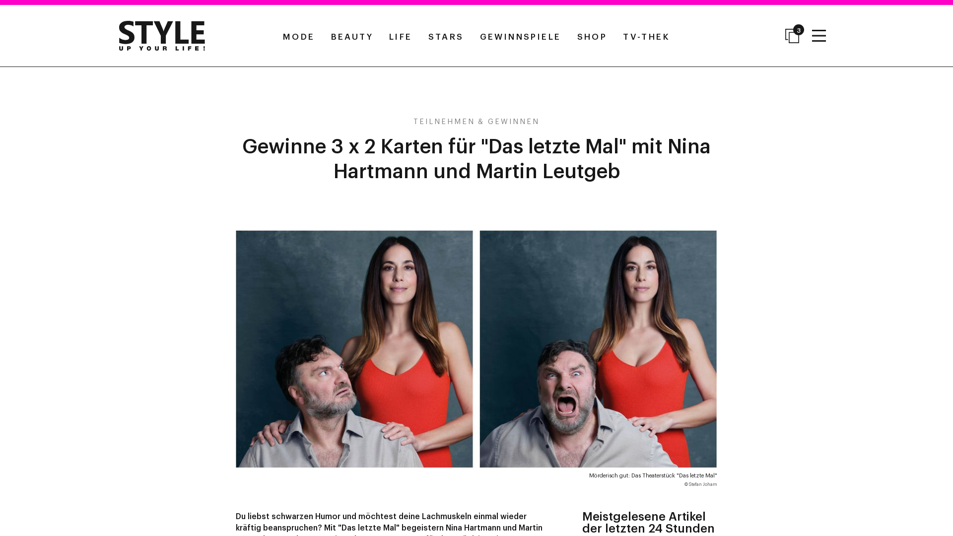 3 x 2 Karten für Das letzte Mal mit Nina Hartmann und Martin Leutgeb